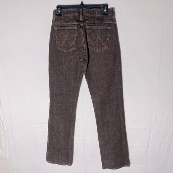 Wrangler Q Baby Brown Mid Rise Straight Leg Jeans 4 - Picture 2 of 15